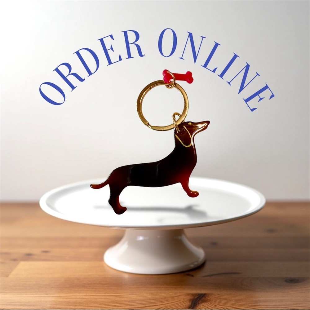 Elegant Brown Dachshund Keychain